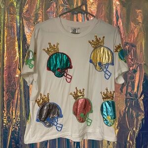 QOS Metallic Football Helmet Tee